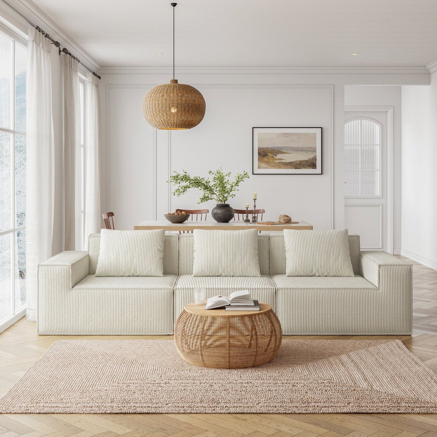 Canapé convertible en bloc de tofu