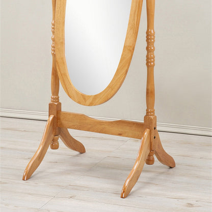 Miroir sur pied traditionnel en bois Roundhill Furniture Copper Grove Monks Hood