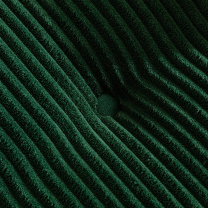 Canapé pouf rembourré en velours côtelé et mousse à mémoire de forme avec pouf - 48,4 L x 67,7 l x 24,4 H