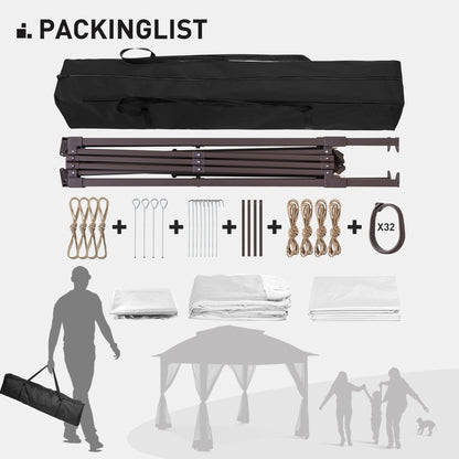 Gazebo escamotable en acier Cozywor de 11 pi x 11 pi avec moustiquaire