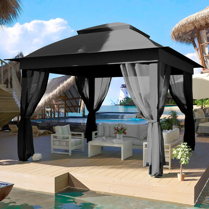 Gazebo escamotable en acier Cozywor de 11 pi x 11 pi avec moustiquaire
