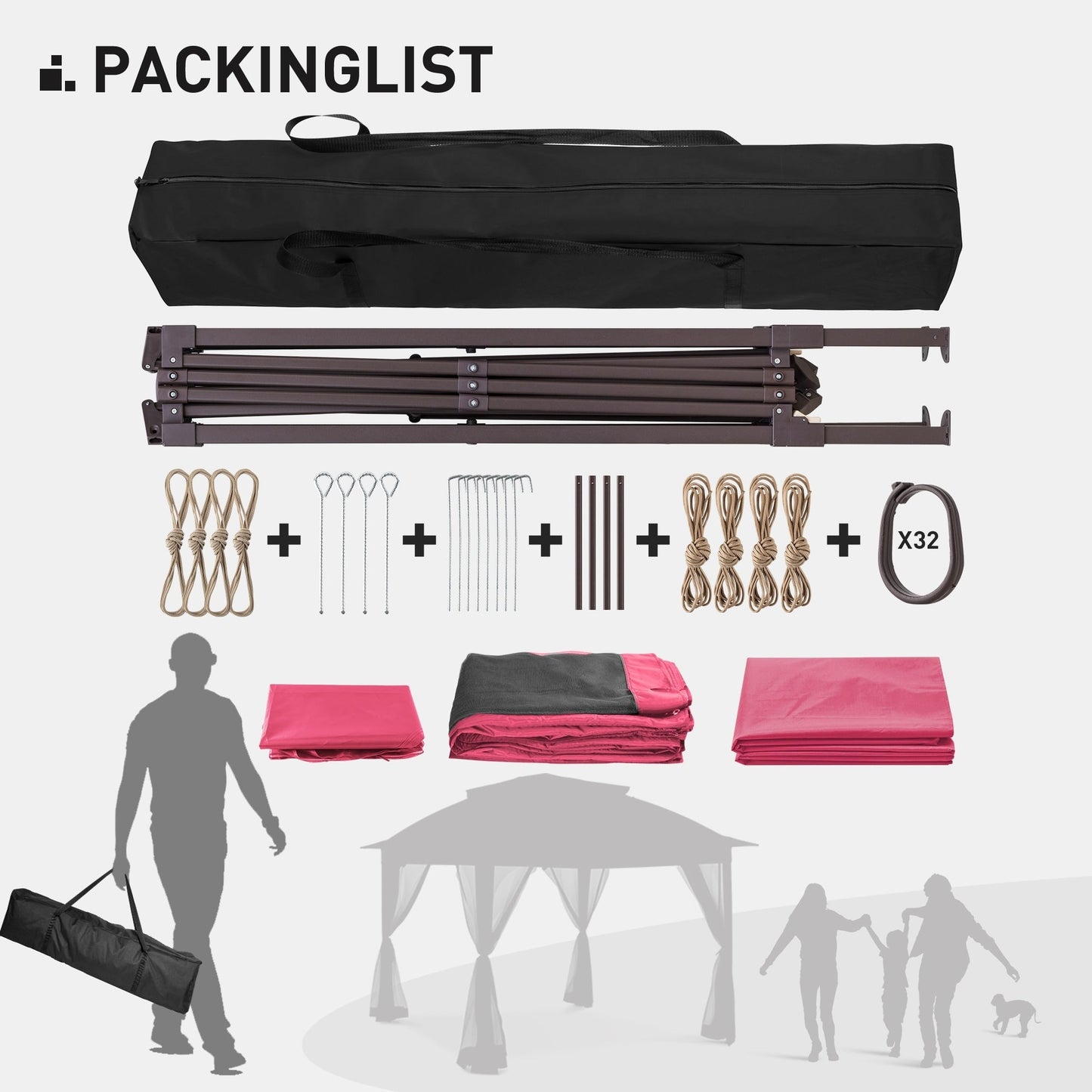 Gazebo escamotable en acier Cozywor de 11 pi x 11 pi avec moustiquaire