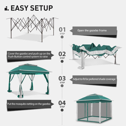 Gazebo escamotable en acier Cozywor de 11 pi x 11 pi avec moustiquaire