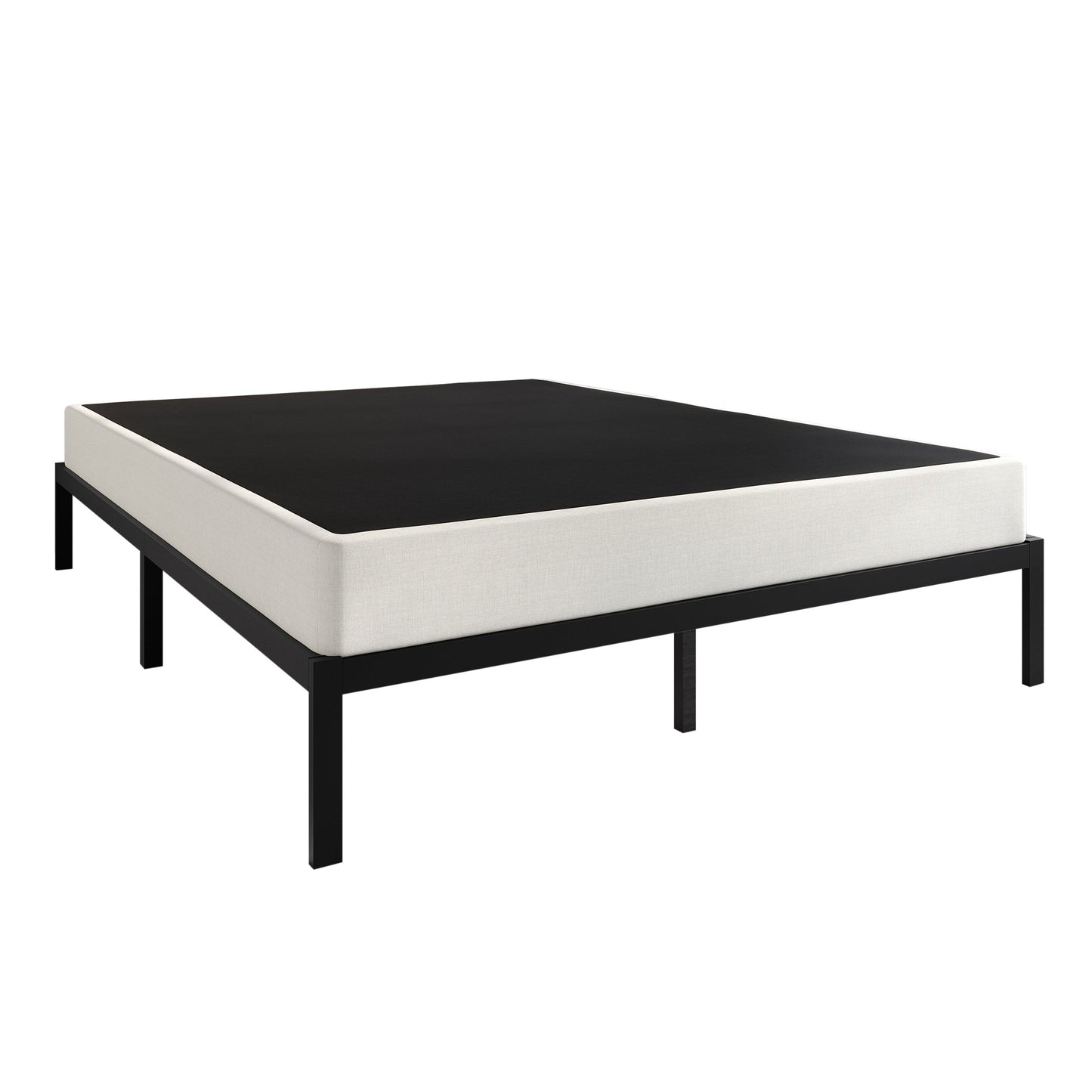 Sommier en métal CraftPorch de 5 pouces avec housse en lin gris chaud