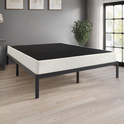 Sommier en métal CraftPorch de 5 pouces avec housse en lin gris chaud