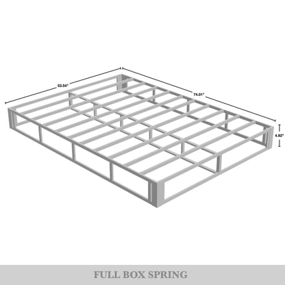 Sommier en métal CraftPorch de 5 pouces avec housse en lin gris chaud