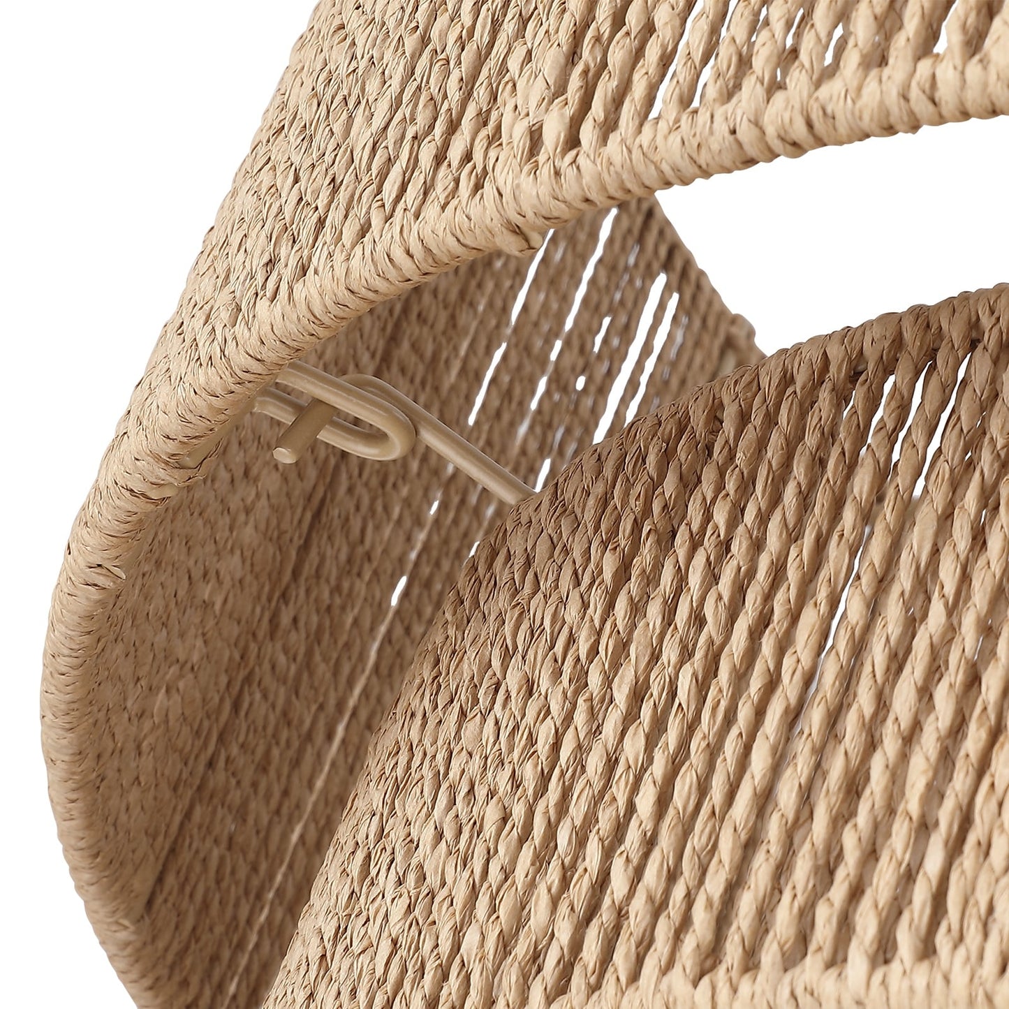 Lustre tambour en rotin naturel à 4 lumières Cynthia - 22 po de largeur