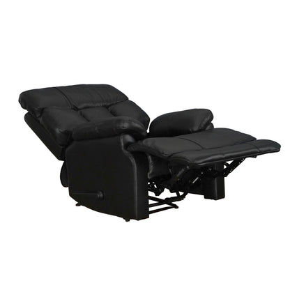 Fauteuil inclinable manuel extensible avec repose-pieds en cuir véritable marron de qualité supérieure Davin