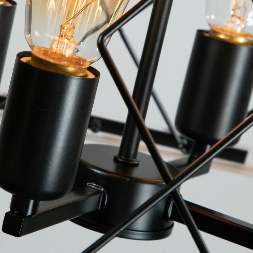 Lustre de style ferme à 4 lumières à intensité variable pour salle à manger, sans ampoule