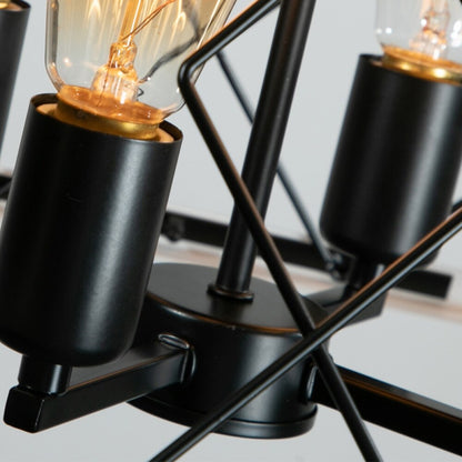 Lustre de style ferme à 4 lumières à intensité variable pour salle à manger, sans ampoule