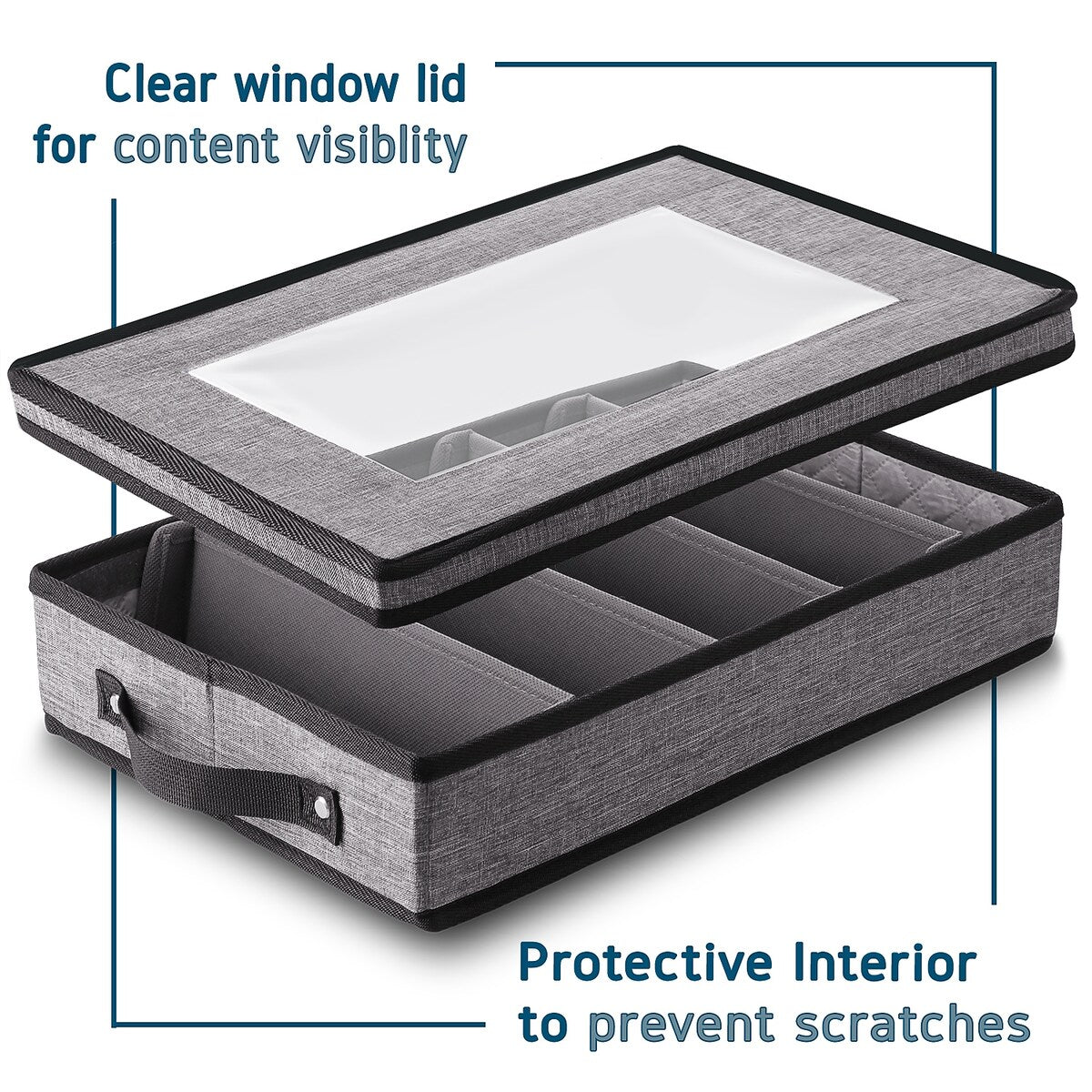 Boîtes de rangement StorageBud pour vaisselle - Supports empilables pour assiettes, tasses, couverts, verres à pied et plateaux