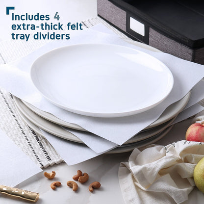 Boîtes de rangement StorageBud pour vaisselle - Supports empilables pour assiettes, tasses, couverts, verres à pied et plateaux