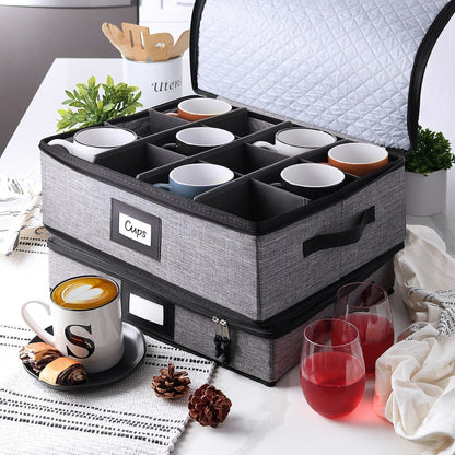 Boîtes de rangement StorageBud pour vaisselle - Supports empilables pour assiettes, tasses, couverts, verres à pied et plateaux