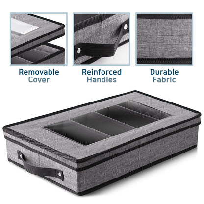 Boîtes de rangement StorageBud pour vaisselle - Supports empilables pour assiettes, tasses, couverts, verres à pied et plateaux