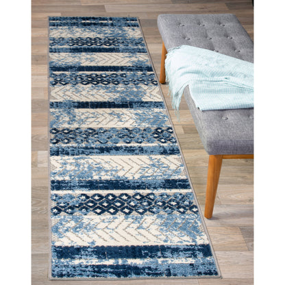 World Rug Gallery Distressed Geometric Indoor/Outdoor Area Rug