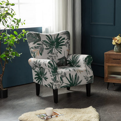 Fauteuil d'appoint moderne Erommy, fauteuil à dossier haut, canapé simple en tissu rembourré avec pieds en bois pour le salon