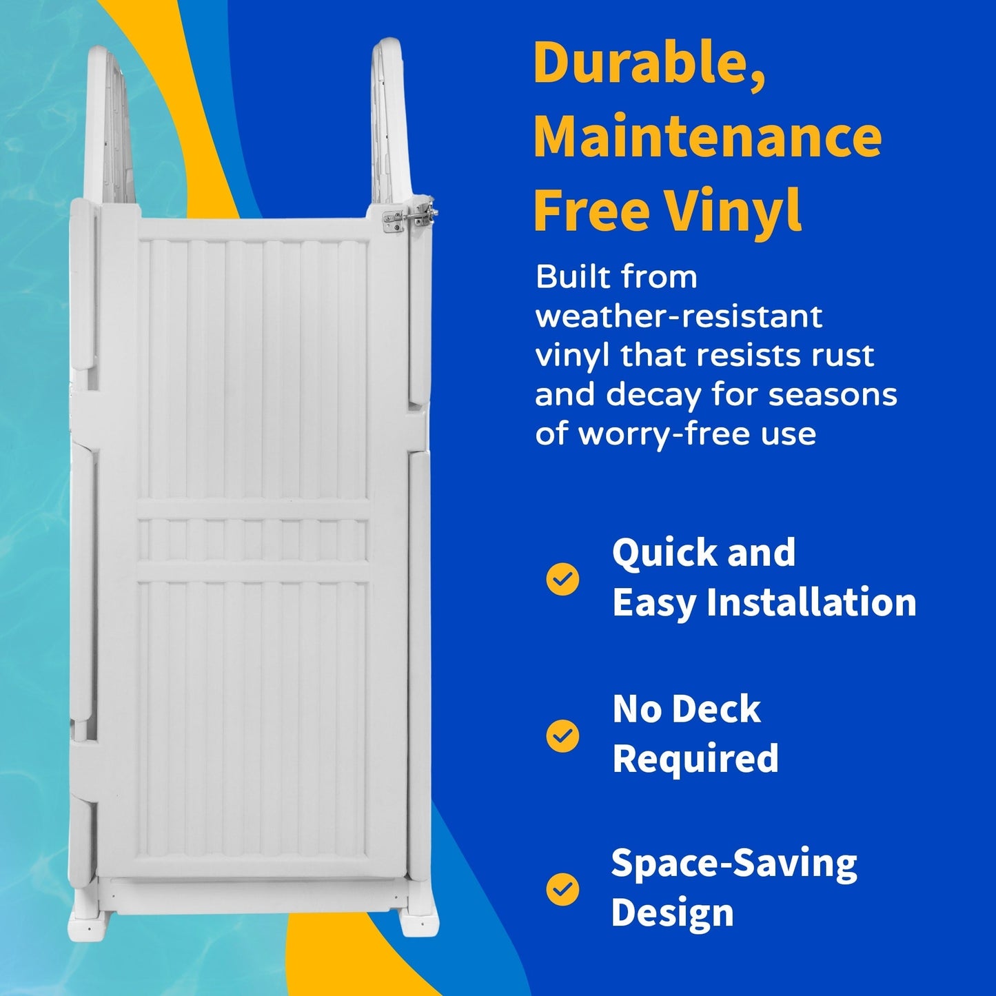 Système d'accès facile à la piscine avec barrière – 82,5 po L x 82,5 po P x 81 po H