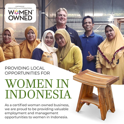 EcoDecors, Serenity, Banc de douche en teck, Tabouret de douche en teck, Banc de douche d'angle en teck, 45 cm, avec étagère