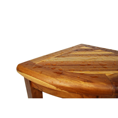 EcoDecors, Banc de douche élégant en teck, Tabouret de douche en teck, Tabouret d'angle, Banc de douche d'angle en teck, Avec étagère