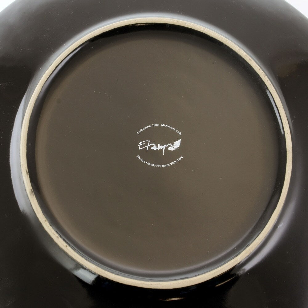 Service de table Elama Floral Accents 16 pièces en grès bleu