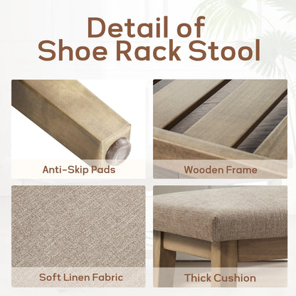 Banc à chaussures d'entrée Banc de rangement Banc rembourré