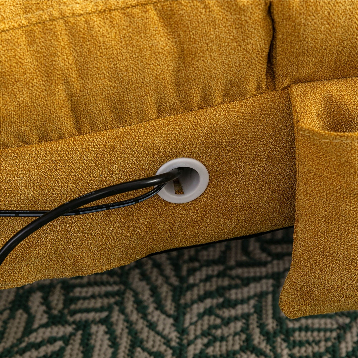 Chaise longue de massage ergonomique en lin, inclinable, capitonnée et rembourrée, avec télécommande et 5 modes de vibration