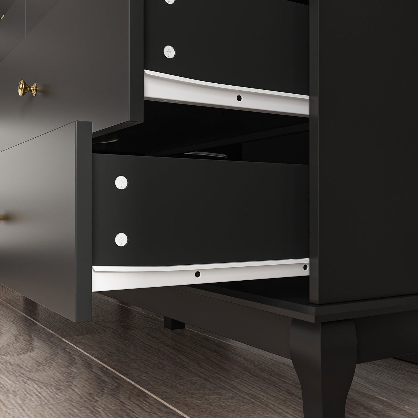 Commode double à 10 tiroirs pour chambre à coucher, commode blanche, grand espace de rangement