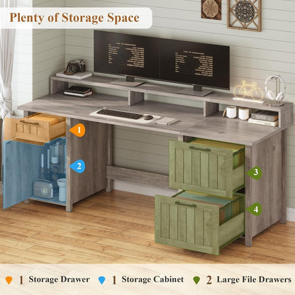 Bureau de direction de ferme Bureau à domicile Tiroir de classement Support d'écran Prise de courant