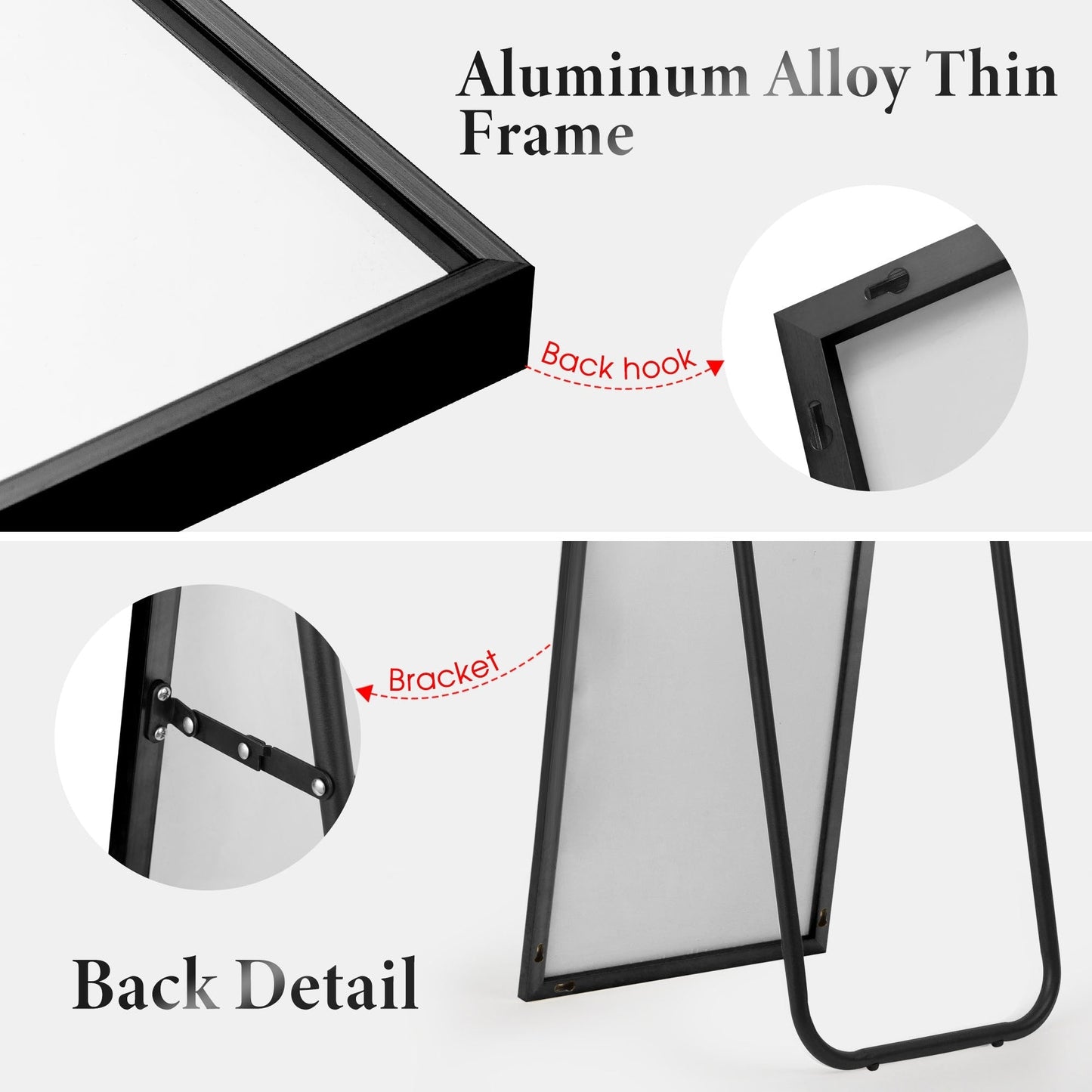 Miroir pleine longueur Grand miroir mural Miroir intégral