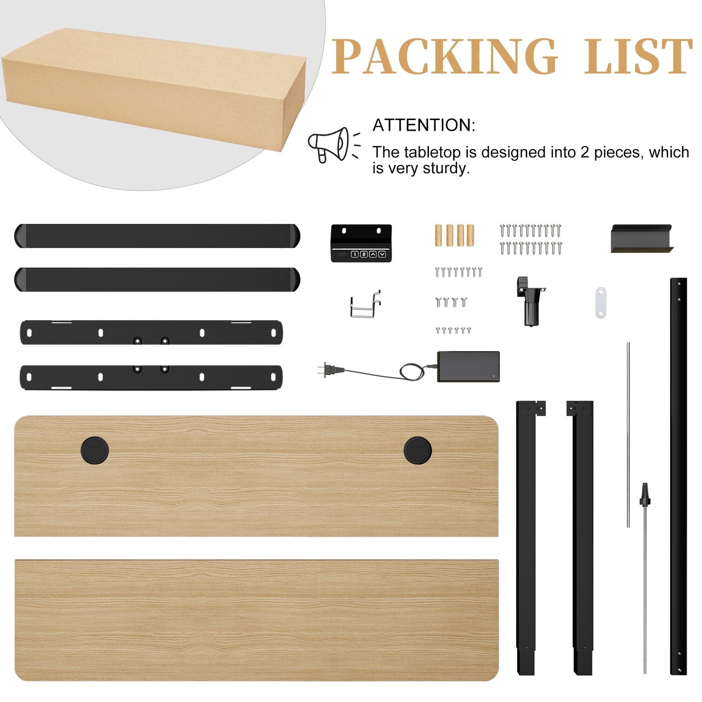 Bureau debout électrique réglable en hauteur Futzca, bureau assis-debout pour ordinateur avec panneau d'épissure