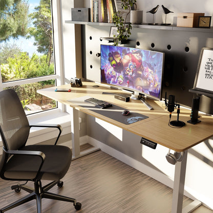 Bureau debout électrique réglable en hauteur Futzca, bureau assis-debout pour ordinateur avec panneau d'épissure