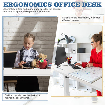 Bureau debout électrique réglable en hauteur Futzca, bureau assis-debout pour ordinateur avec panneau d'épissure