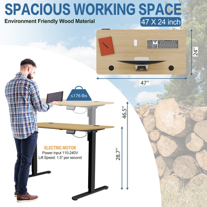 Bureau debout électrique réglable en hauteur Futzca, bureau assis-debout pour ordinateur avec panneau d'épissure