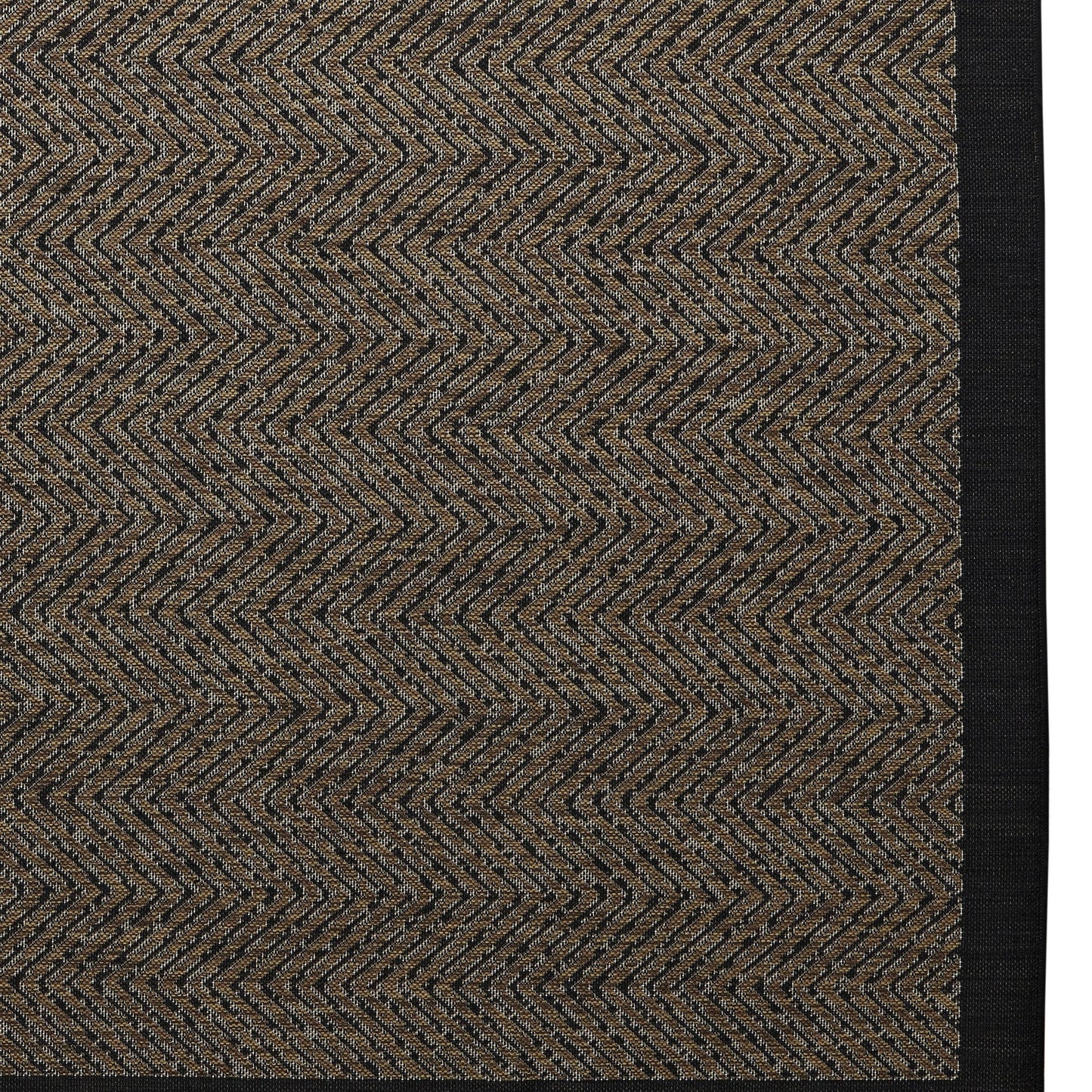 Tapis d'intérieur/extérieur Madison Park Hurley naturel/noir texturé à chevrons
