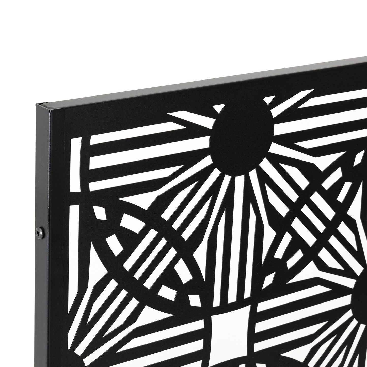 Paravent de confidentialité à 3 panneaux galvanisé à motifs floraux de 6 pieds de Glitzhome