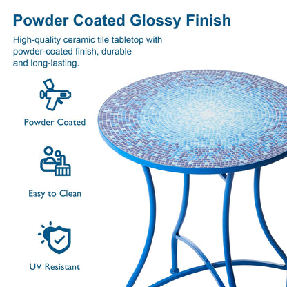 Ensemble bistrot pliant d'extérieur en métal Glitzhome 3 pièces avec table et chaises