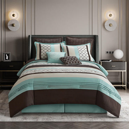 Ensemble de couette 8 pièces Nanshing Avalon Trellis à imprimé marocain