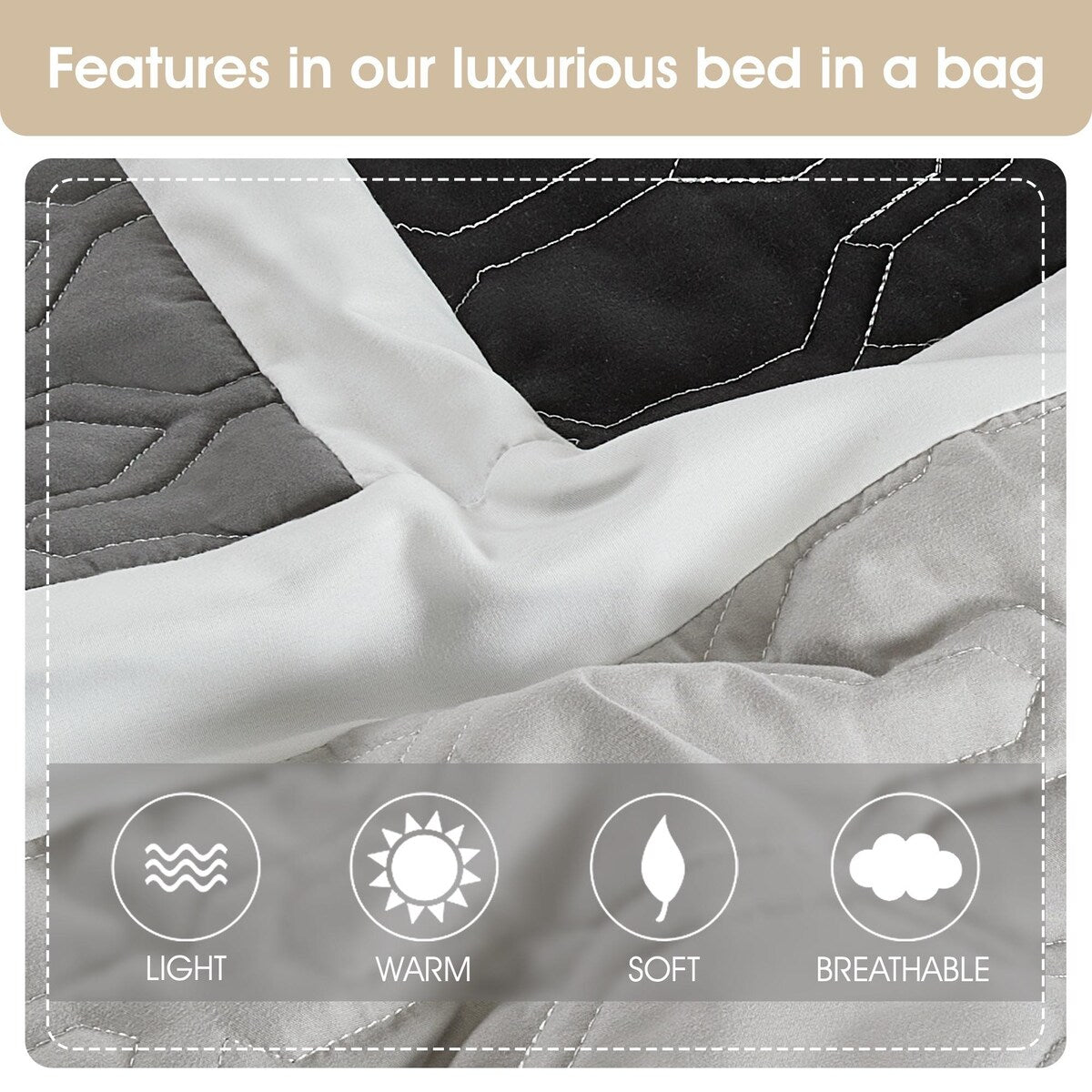 Ensemble de couette moderne à blocs de couleurs Nanshing Blake 7 pièces