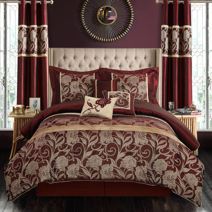 Ensemble de couette jacquard floral Nanshing Brie 9 pièces