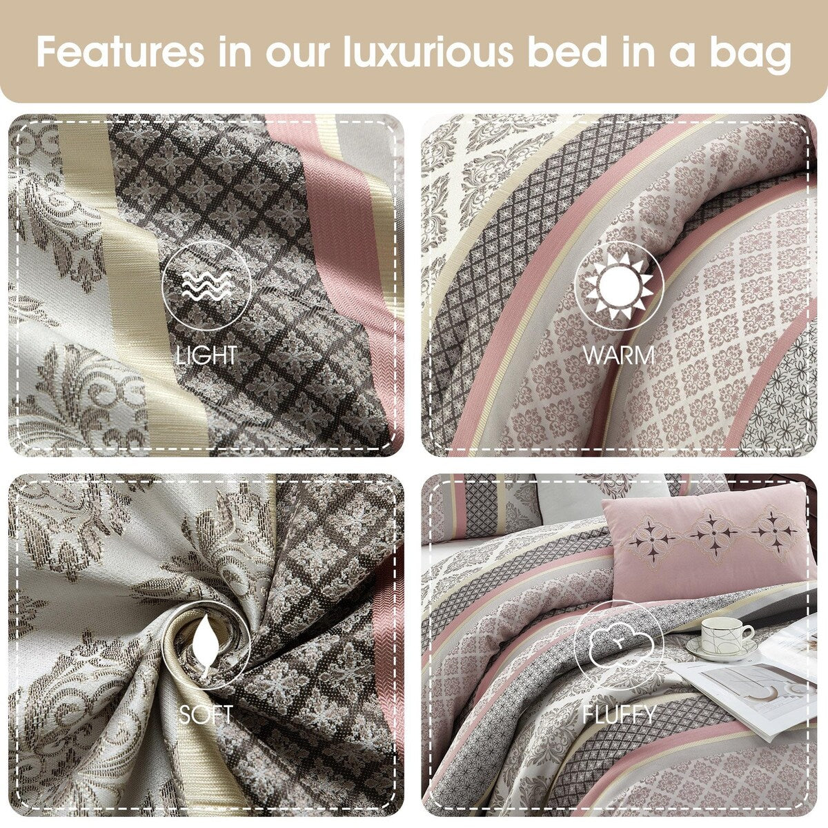 Ensemble de couette géométrique jacquard 7 pièces Nanshing Jensen