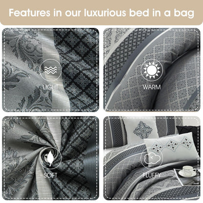 Ensemble de couette géométrique jacquard 7 pièces Nanshing Jensen