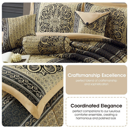 Ensemble de couette élégant à médaillon Nanshing Prince 7 pièces