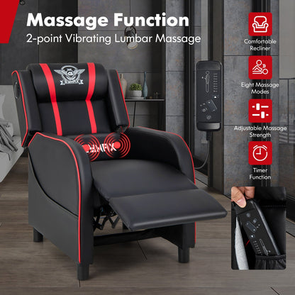 Fauteuil inclinable de massage et de jeu Gymax en cuir PU