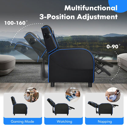 Fauteuil inclinable de massage et de jeu Gymax en cuir PU