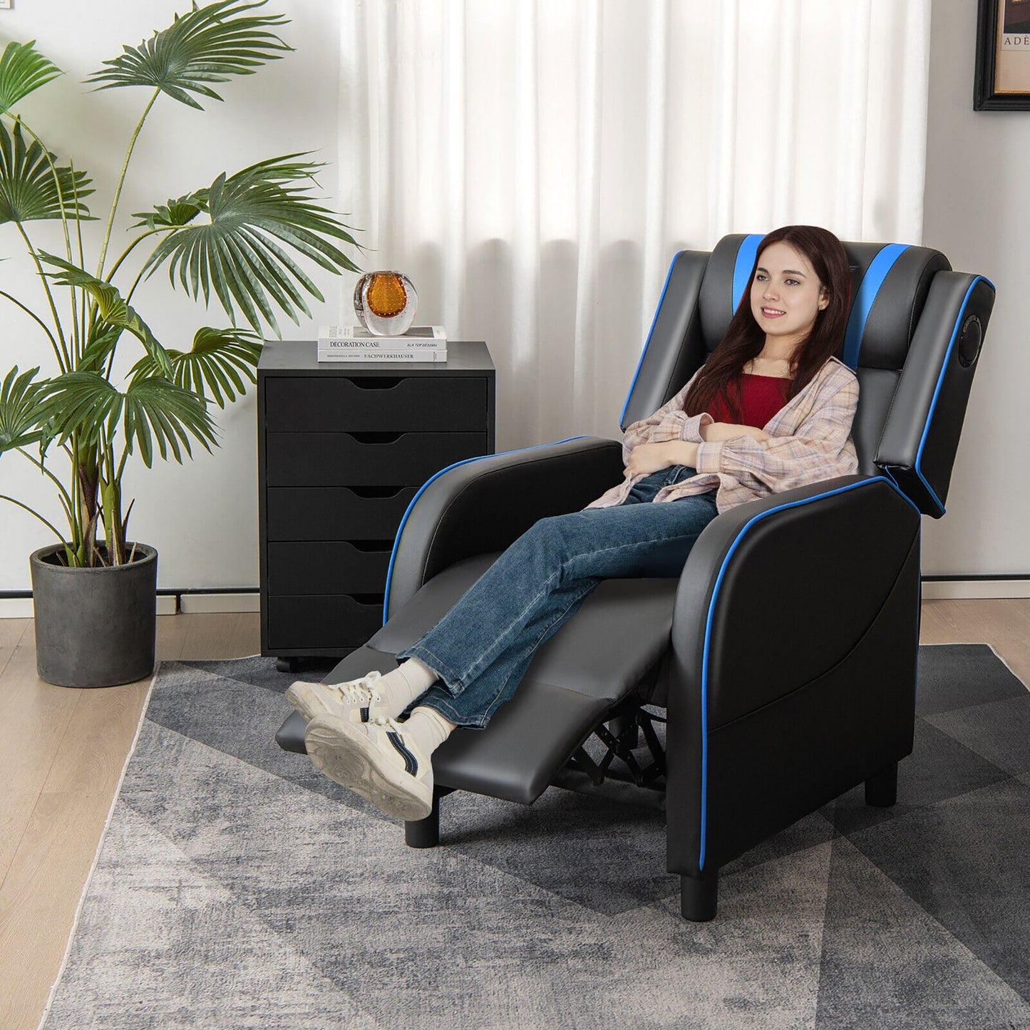 Fauteuil inclinable de massage et de jeu Gymax en cuir PU