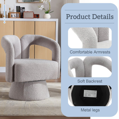 Fauteuils d'appoint pivotants à 360 degrés rembourrés Boucle de HOMEFUN