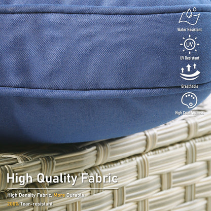 Ensemble de 2 chaises de patio d'extérieur en rotin et osier à dossier haut HOOOWOOO