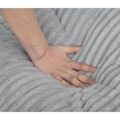 Canapé-lit Harmonia 109 W surdimensionné en velours côtelé, siège profond, double méridienne avec 4 oreillers