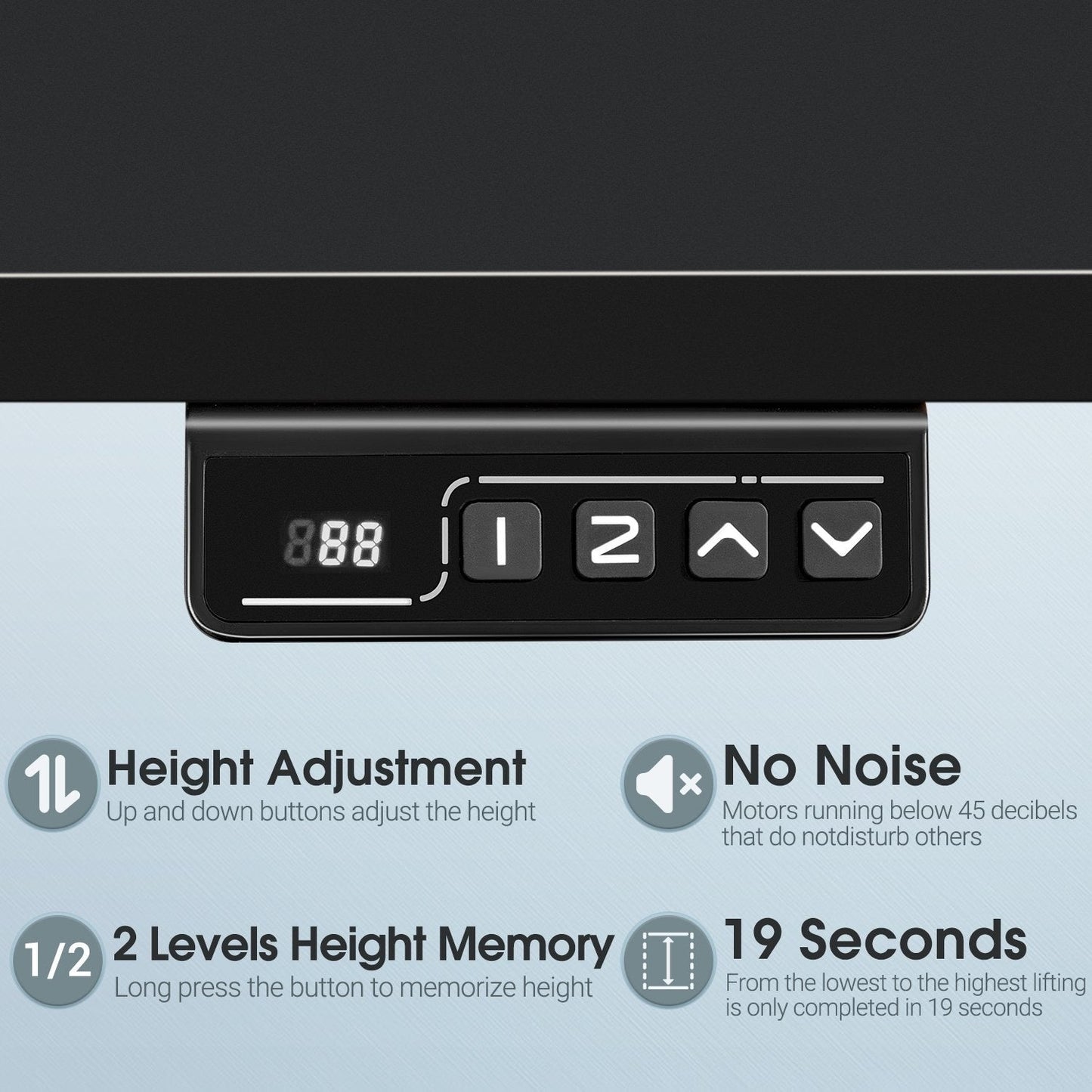 Bureau debout électrique réglable en hauteur Homall