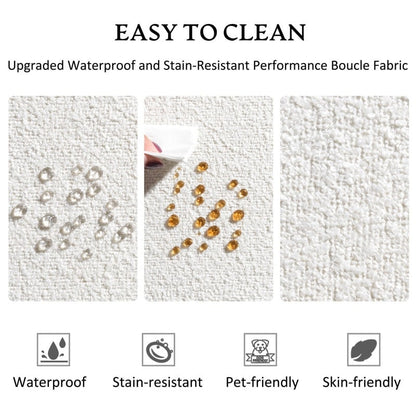 Causeuse 2 places rembourrée KINWELL Boucle avec oreillers